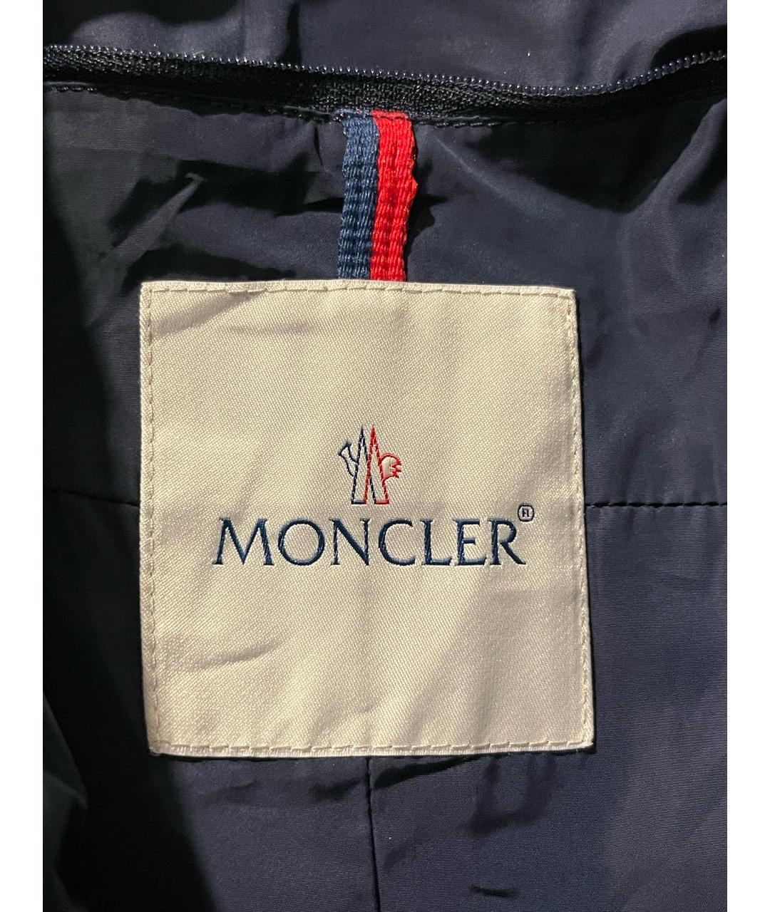 MONCLER Синяя полиэстеровая куртка, фото 6