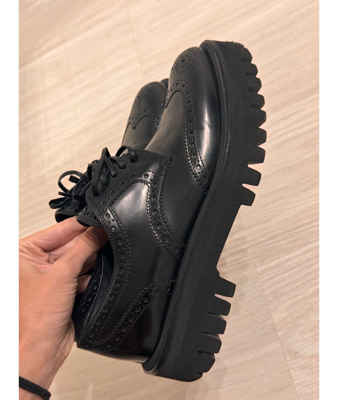 DOLCE&GABBANA Черные кожаные брогги и оксфорды, фото 6