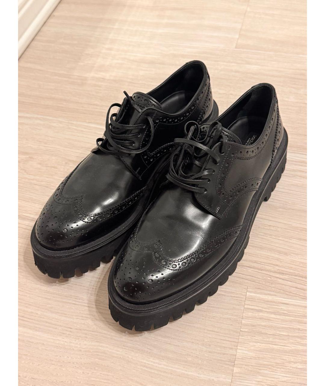 DOLCE&GABBANA Черные кожаные брогги и оксфорды, фото 3