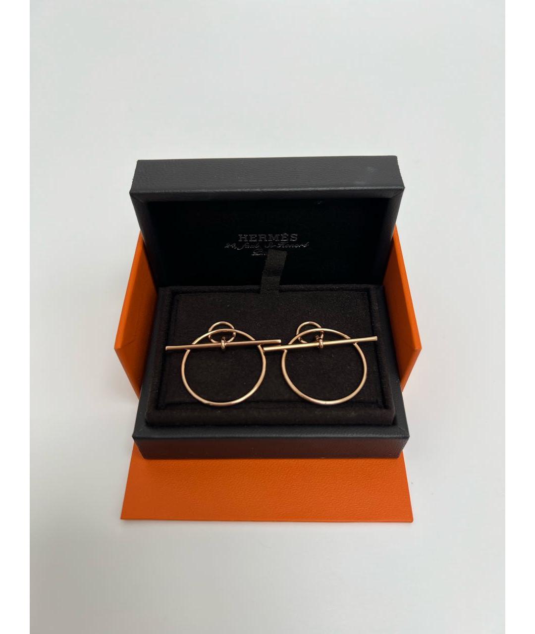 HERMES Золотые серьги из розового золота, фото 2