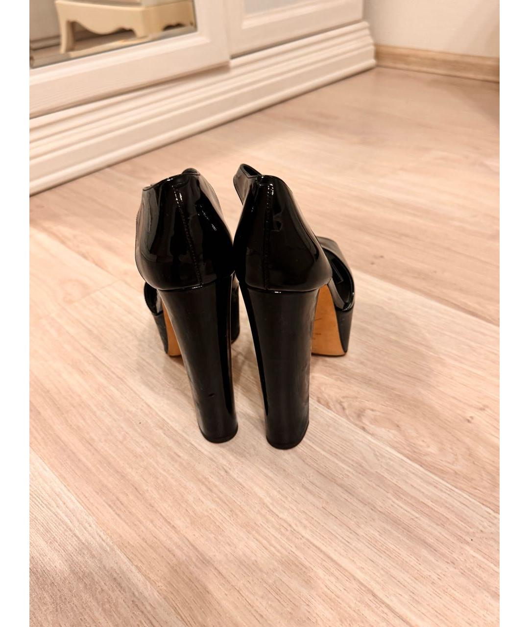 GIUSEPPE ZANOTTI DESIGN Черные босоножки из лакированной кожи, фото 4