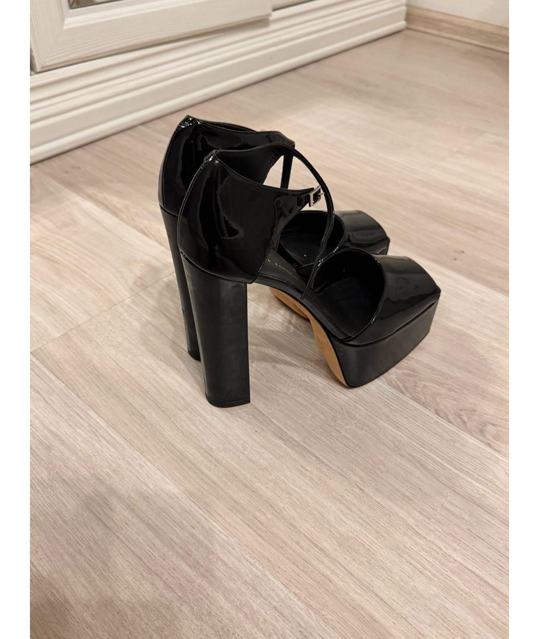 GIUSEPPE ZANOTTI DESIGN Черные босоножки из лакированной кожи, фото 5