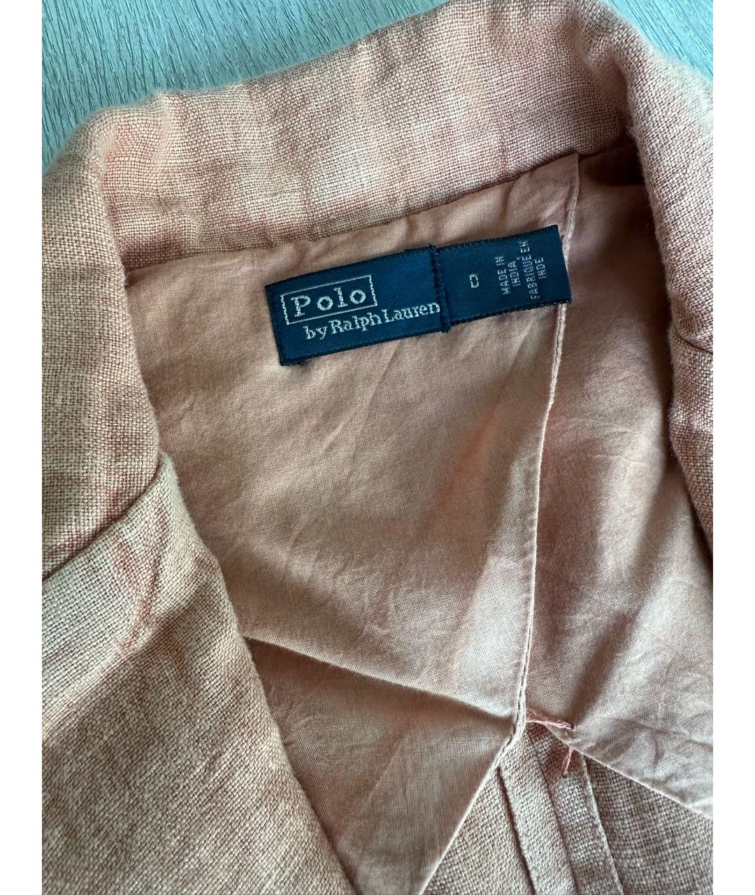 POLO RALPH LAUREN Коралловый льняной жакет/пиджак, фото 3