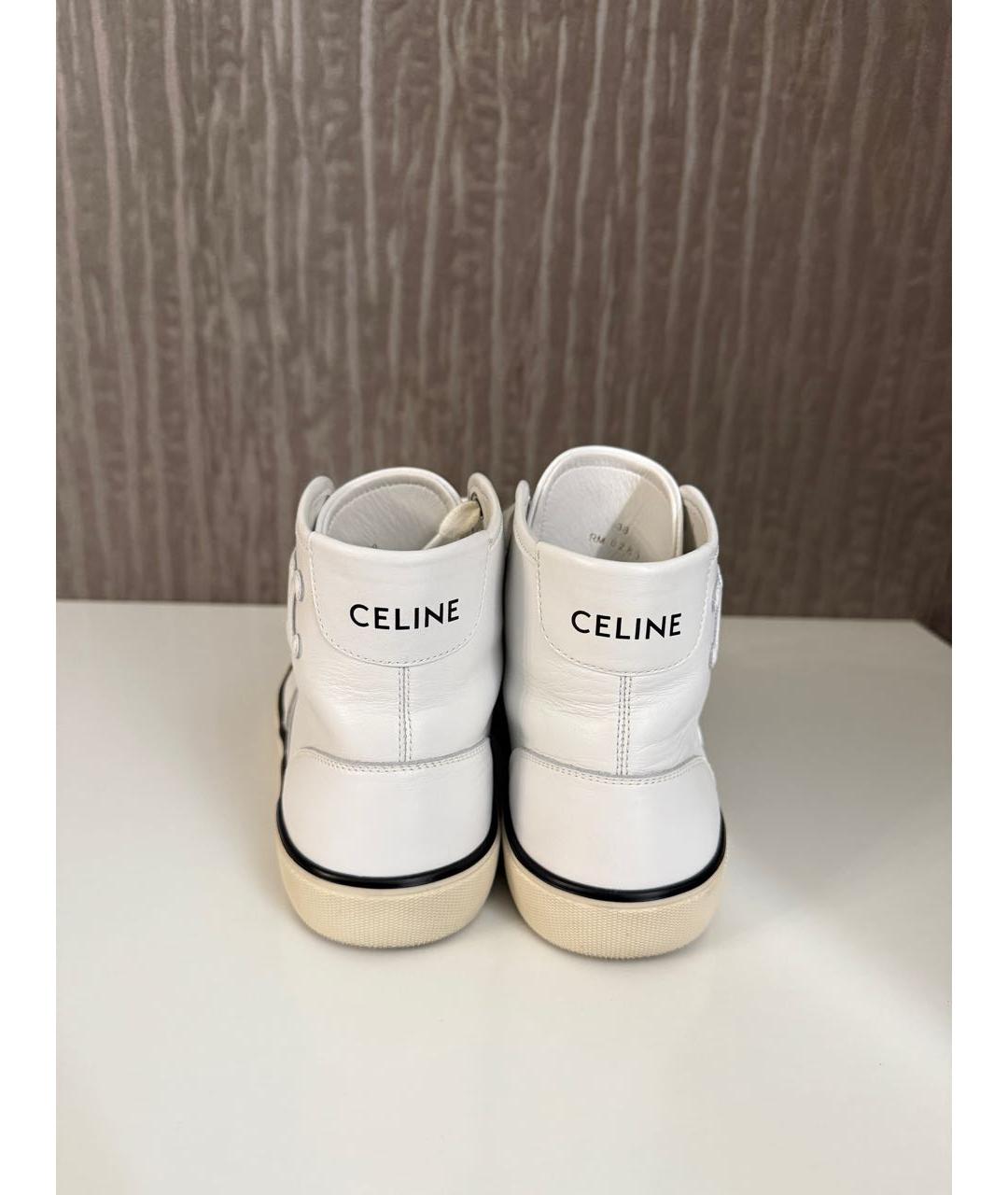 CELINE Белые кожаные кеды, фото 4