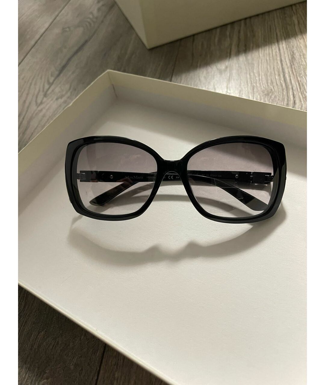 MAX MARA Черные пластиковые солнцезащитные очки, фото 4