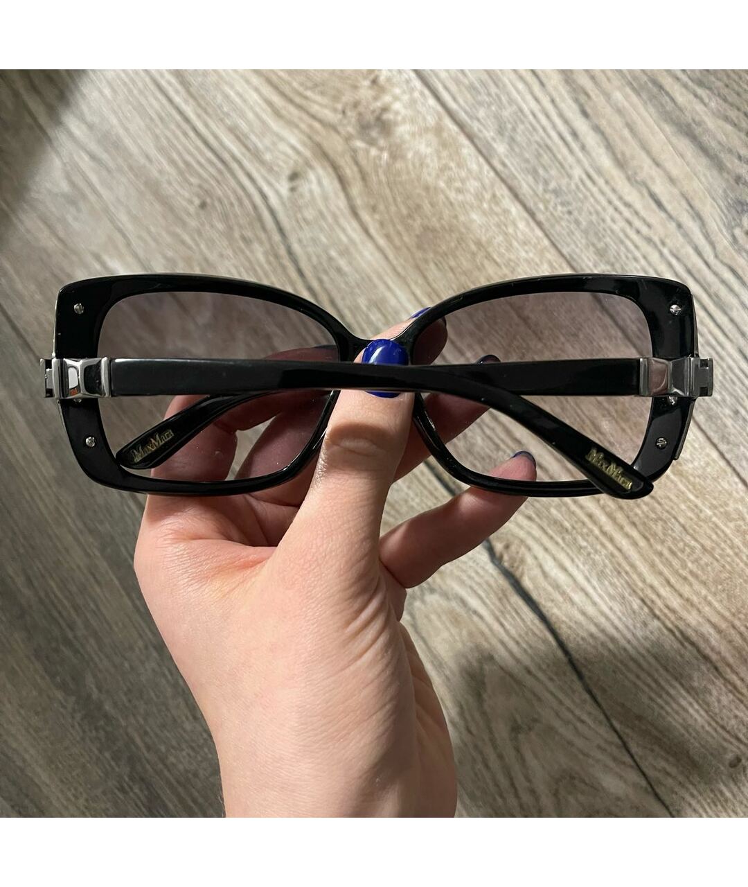 MAX MARA Черные пластиковые солнцезащитные очки, фото 3