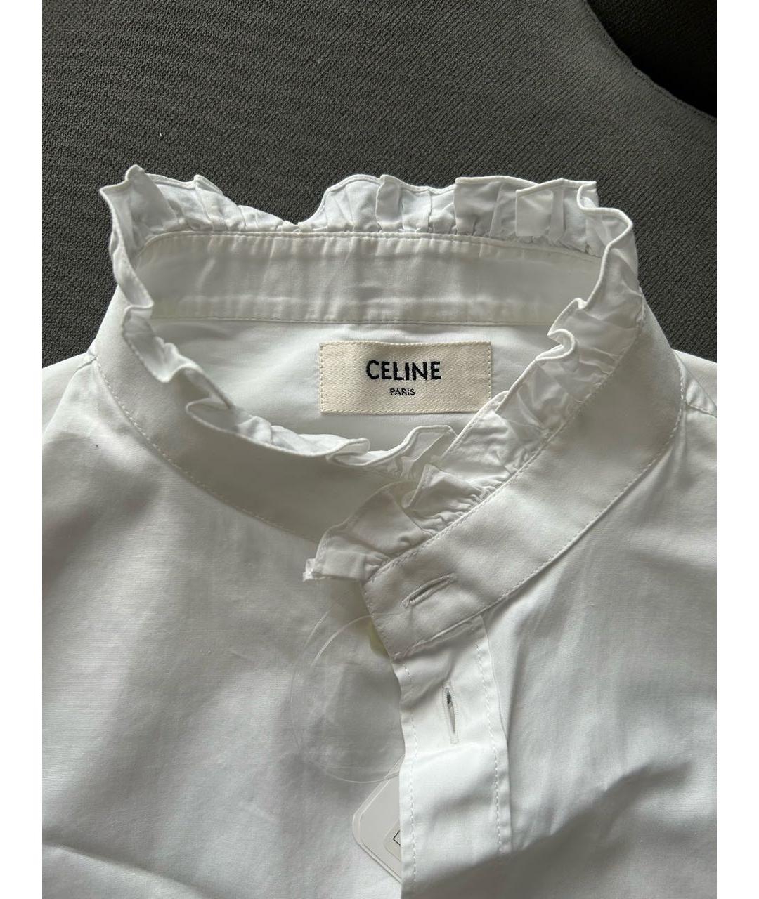 CELINE Белая хлопковая рубашка, фото 4