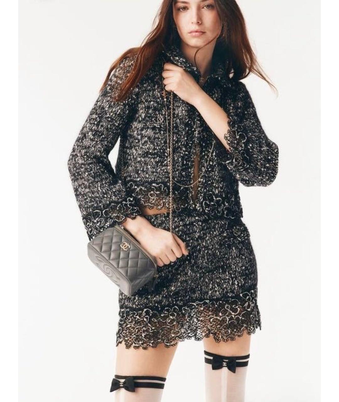 CHANEL Черная хлопковая юбка мини, фото 2