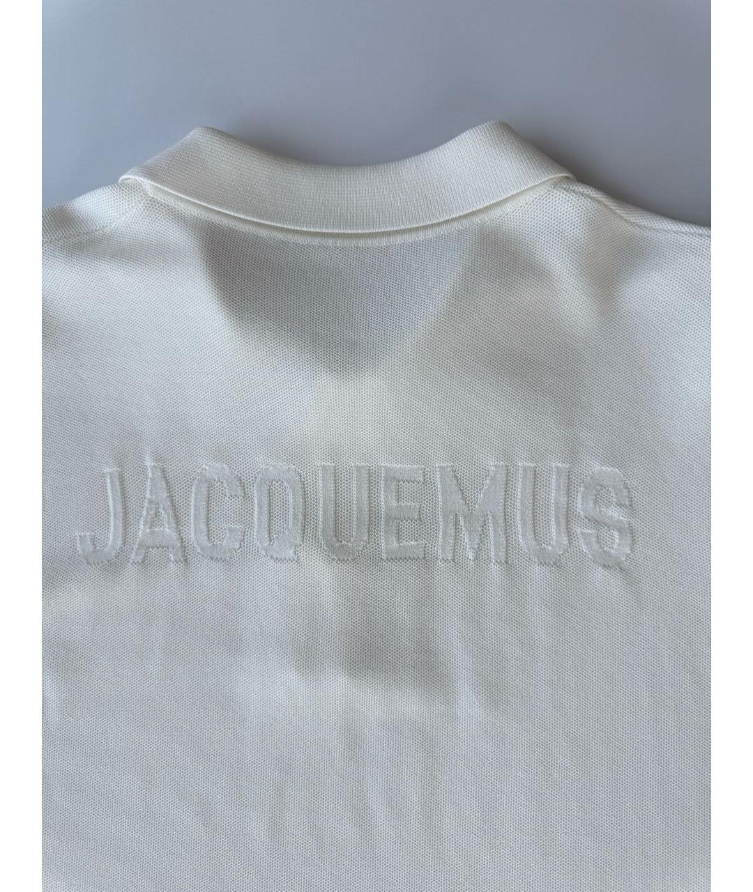 JACQUEMUS Белое хлопковое поло с коротким рукавом, фото 3