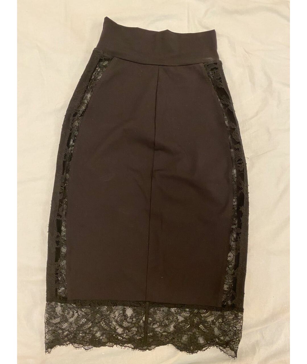 LA PERLA Черная кружевная юбка миди, фото 2