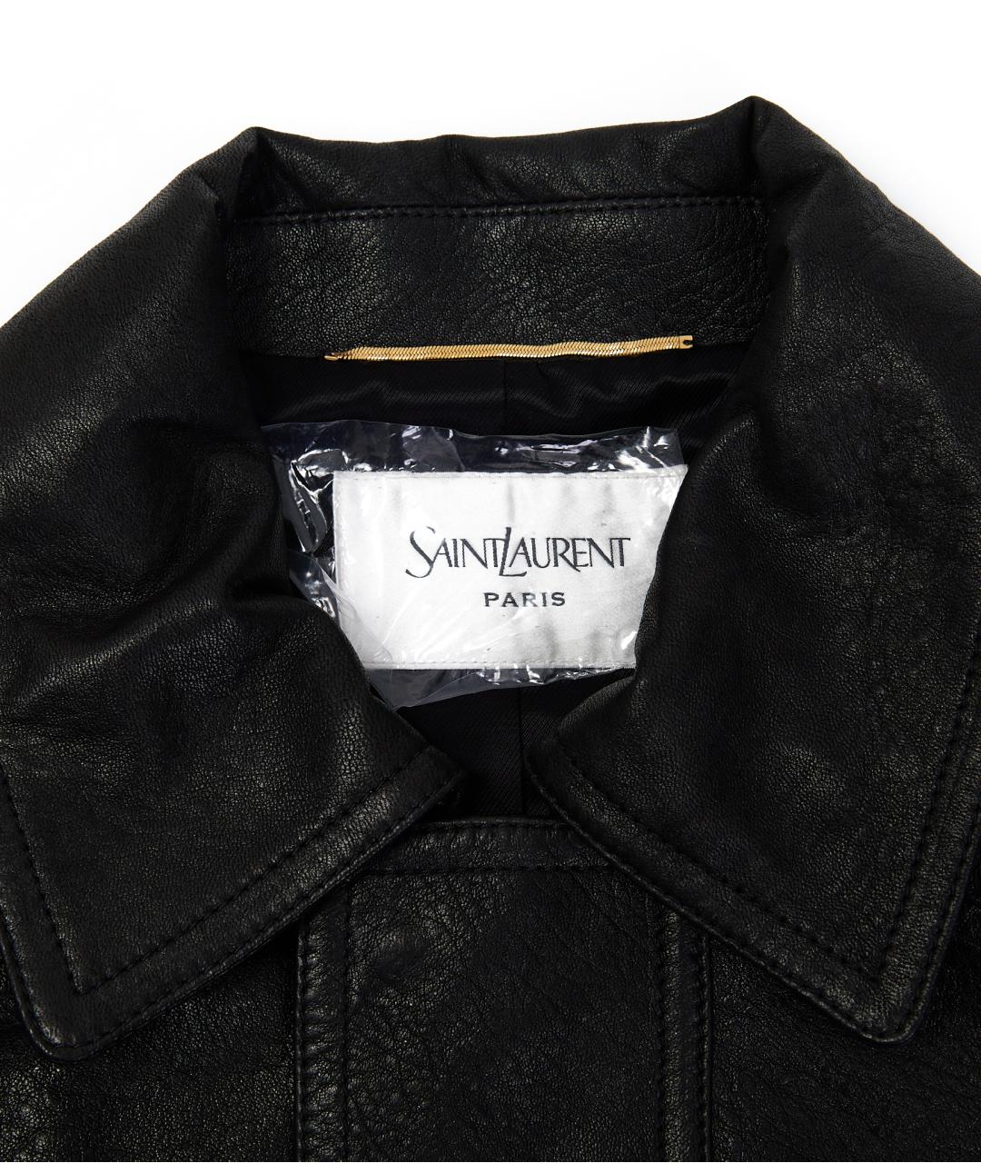 SAINT LAURENT Черная кожаная куртка, фото 4