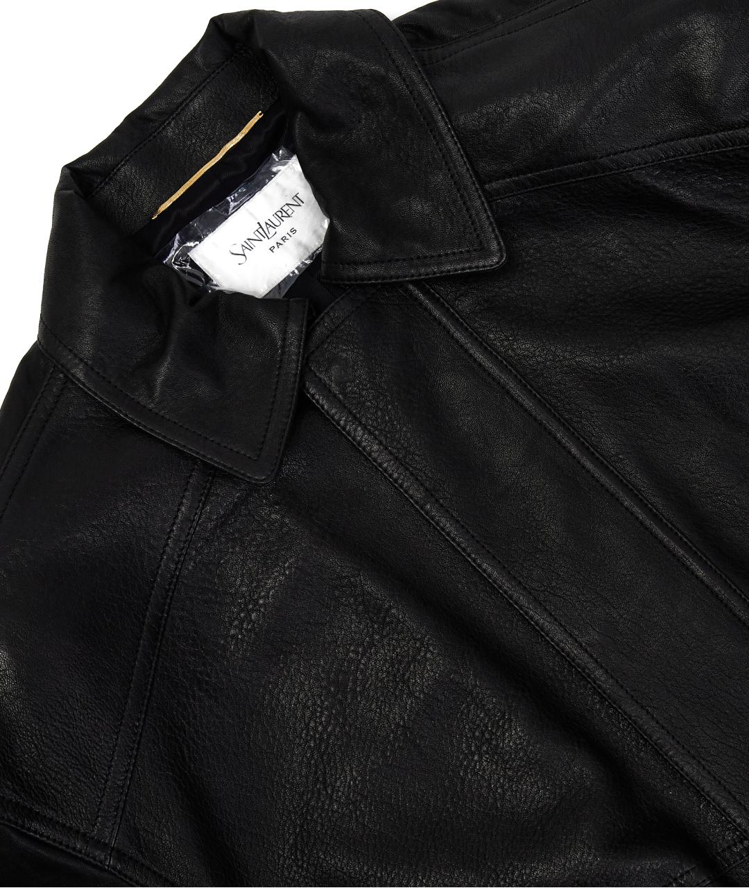 SAINT LAURENT Черная кожаная куртка, фото 3