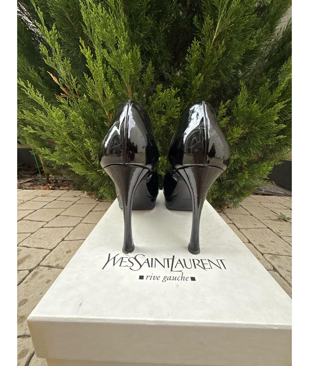 SAINT LAURENT Черные туфли из лакированной кожи, фото 4