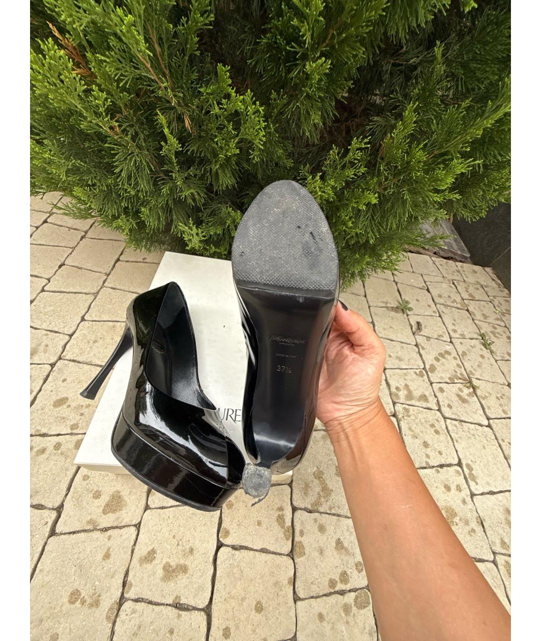 SAINT LAURENT Черные туфли из лакированной кожи, фото 6