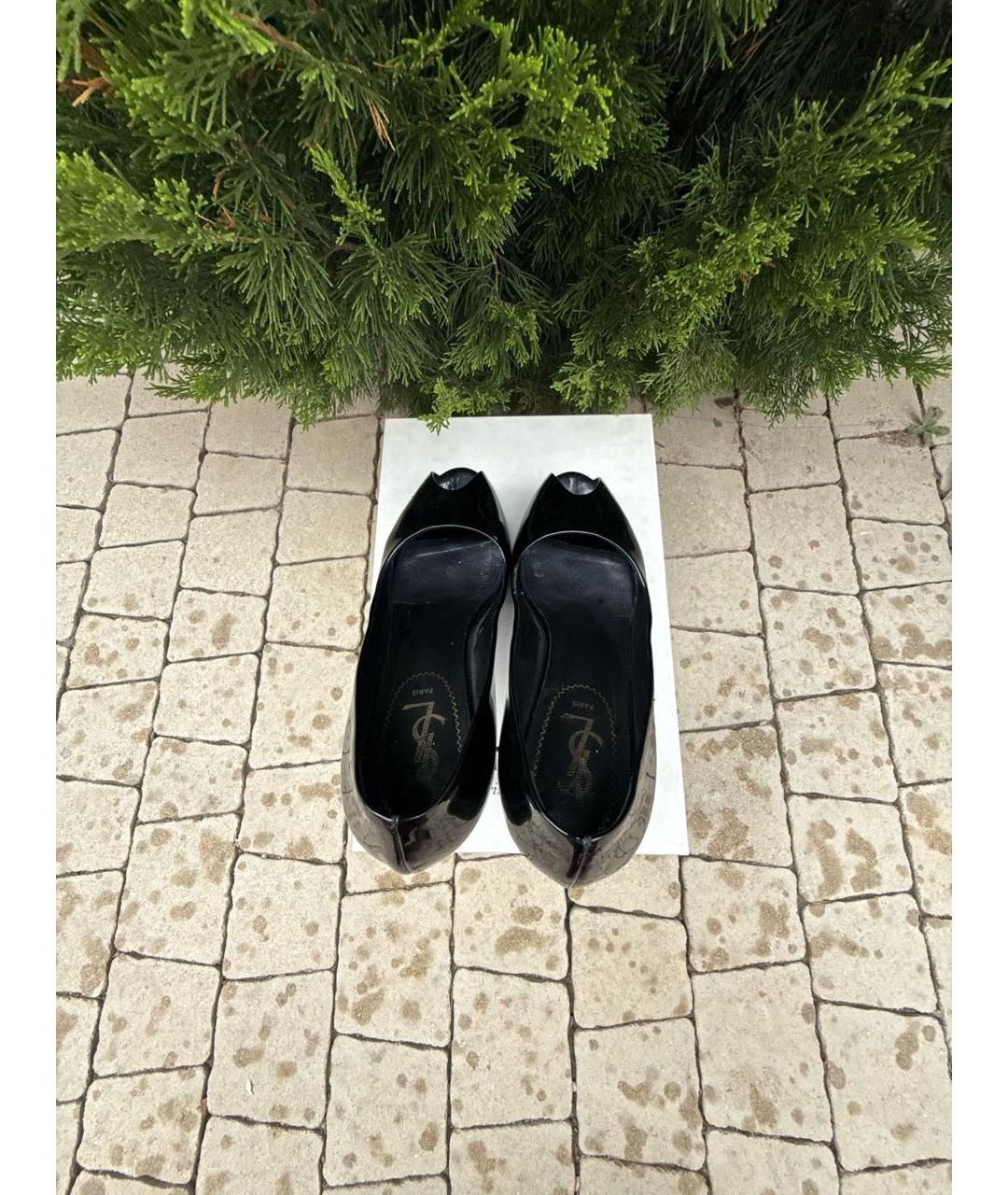 SAINT LAURENT Черные туфли из лакированной кожи, фото 3