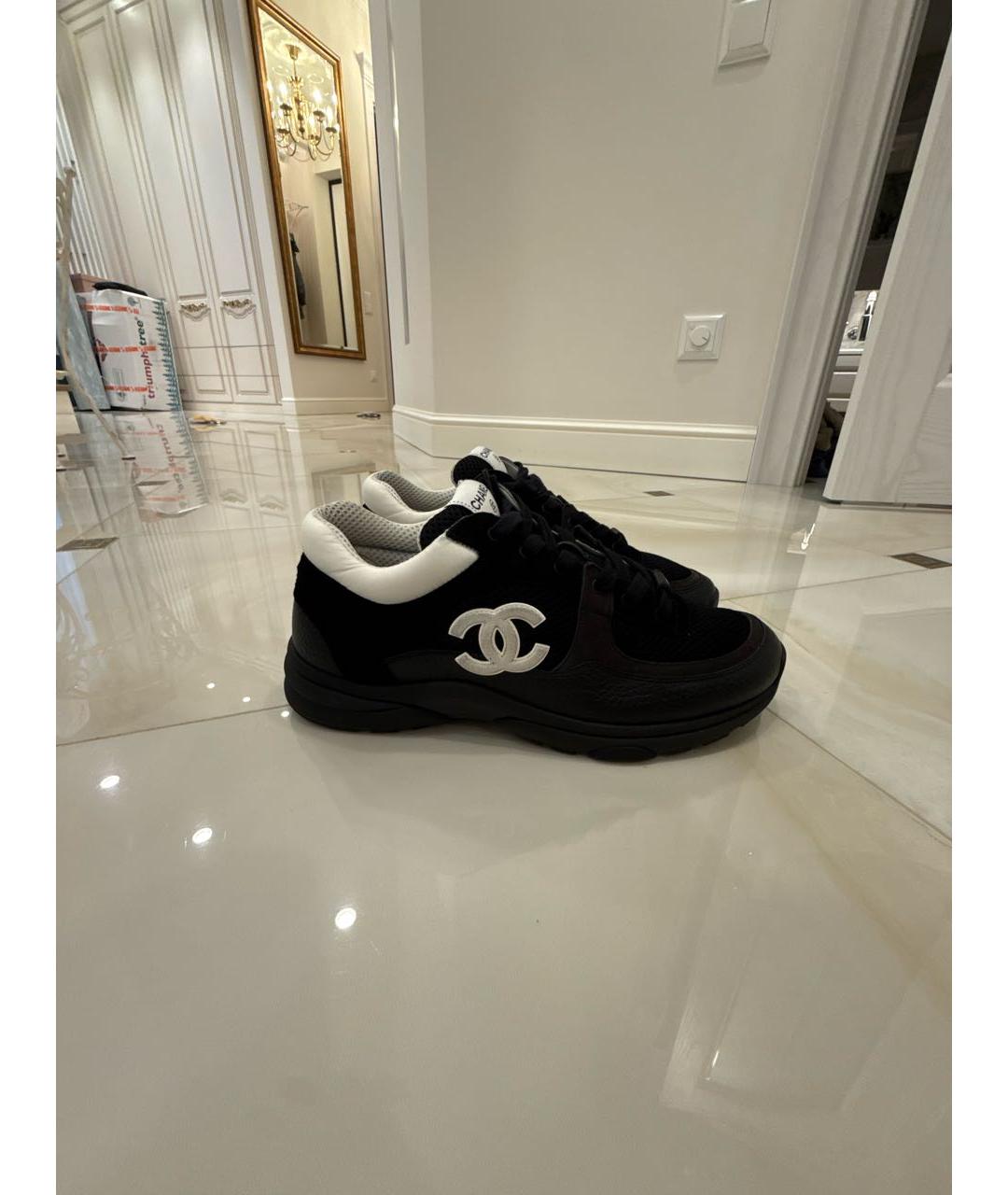 CHANEL Черные низкие кроссовки / кеды, фото 7