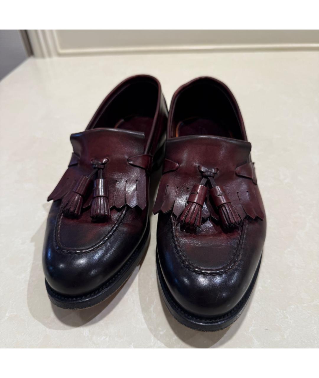 SANTONI Бордовые кожаные лоферы, фото 2