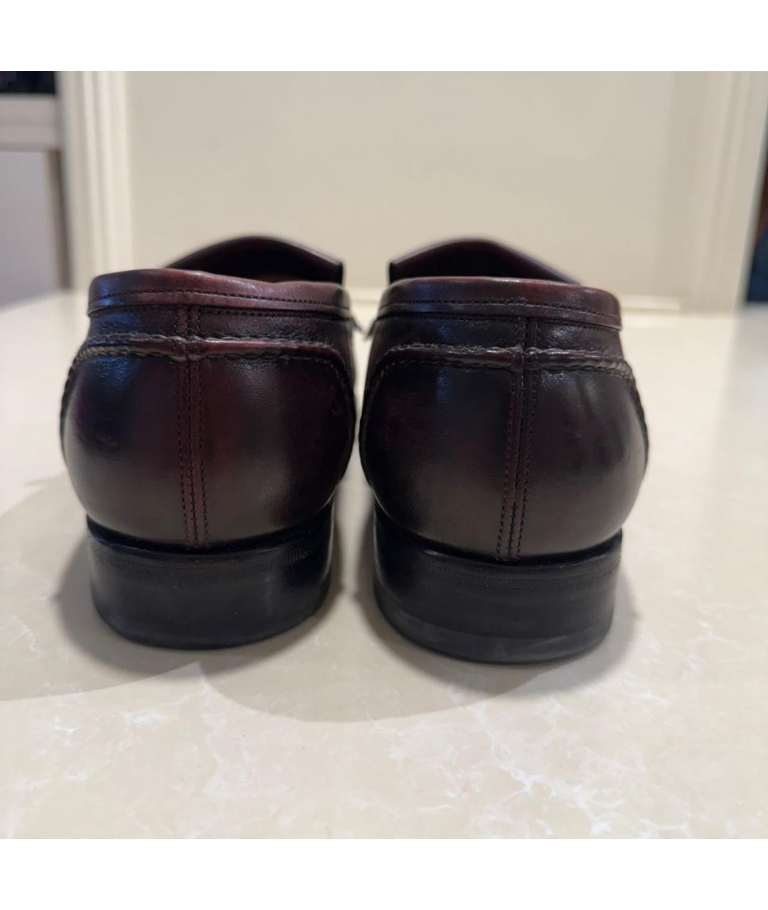 SANTONI Бордовые кожаные лоферы, фото 4
