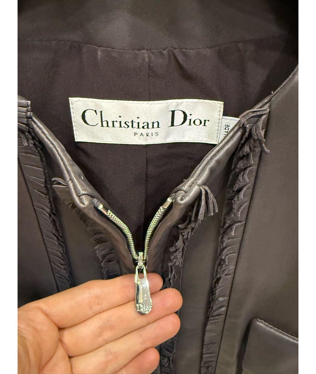 CHRISTIAN DIOR Коричневая кожаная куртка, фото 3