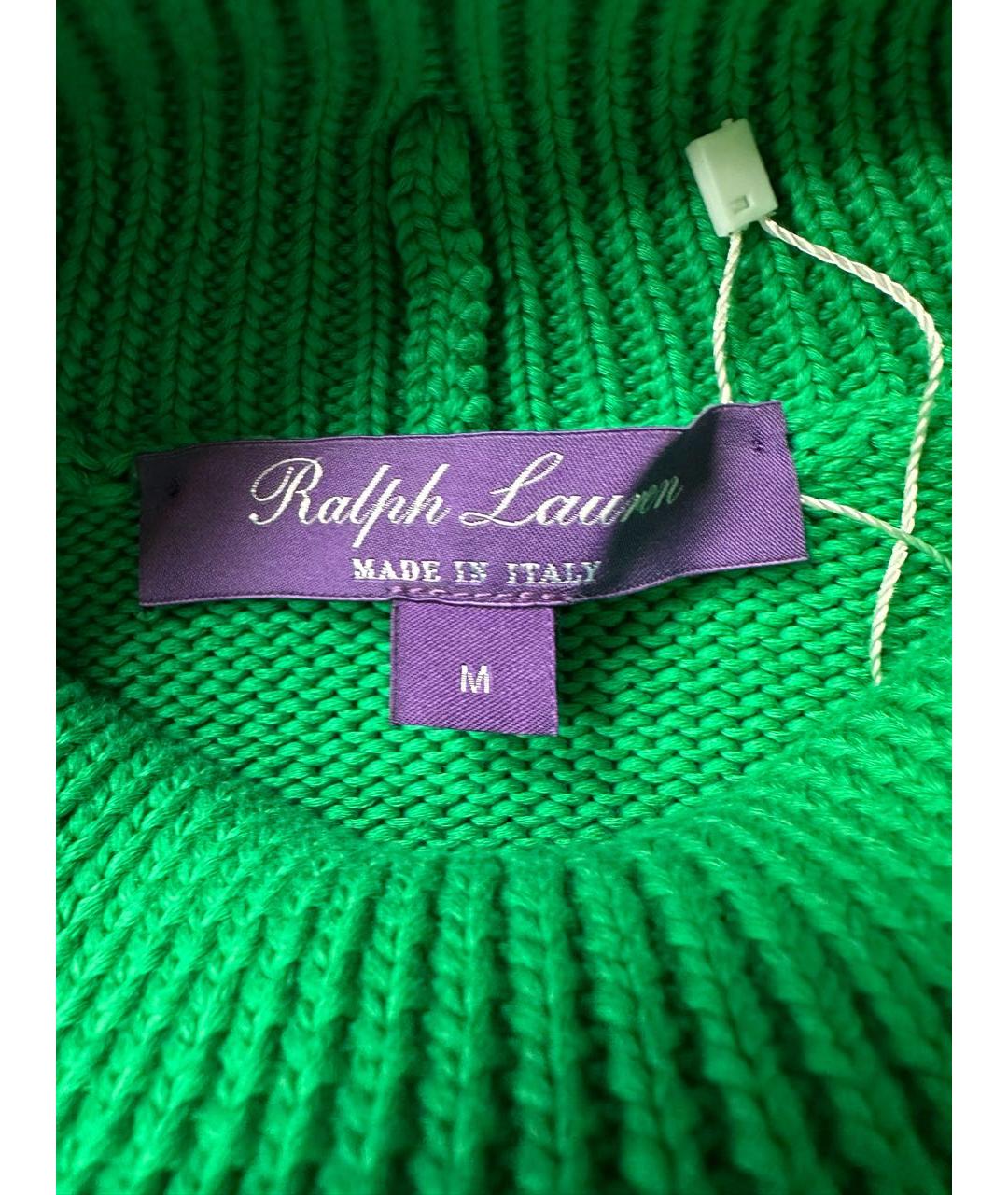 RALPH LAUREN Зеленая хлопко-эластановая водолазка, фото 3