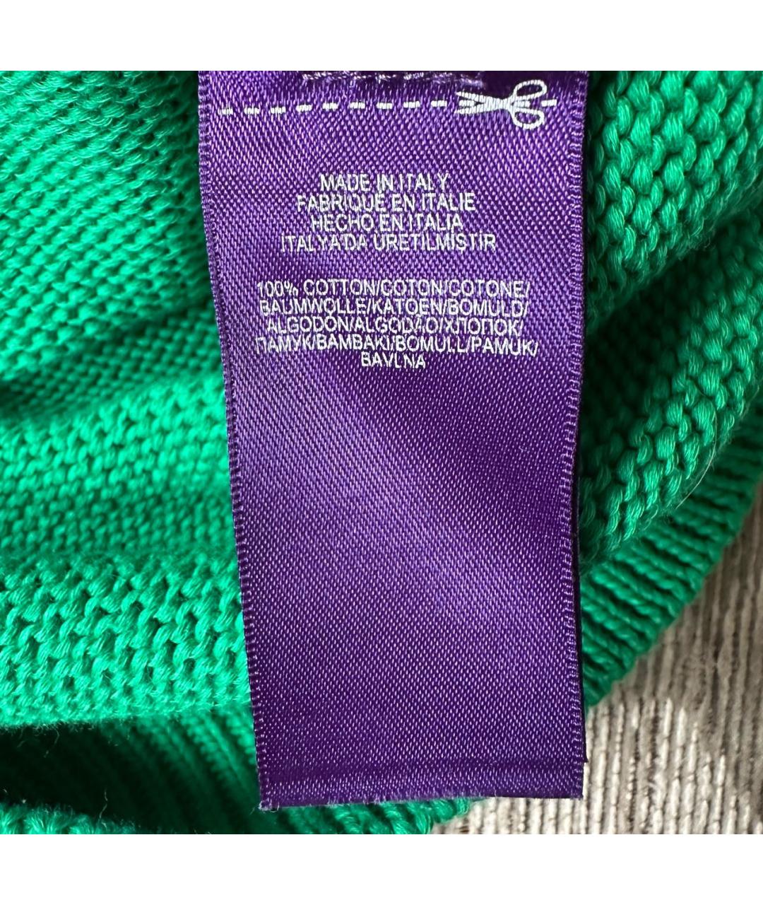 RALPH LAUREN Зеленая хлопко-эластановая водолазка, фото 4