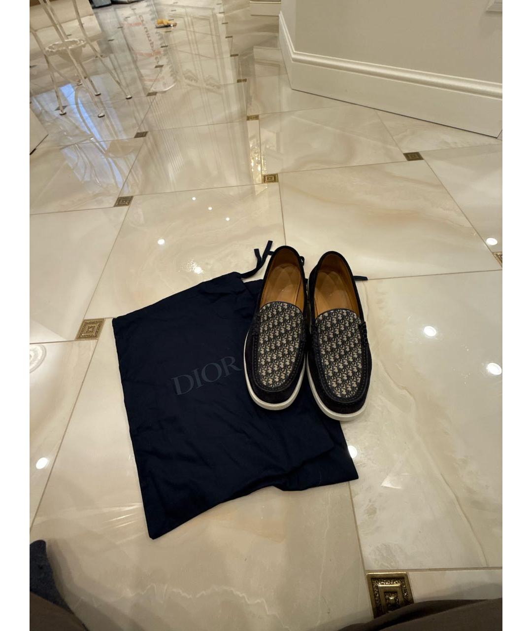 CHRISTIAN DIOR Темно-синие замшевые лоферы, фото 7