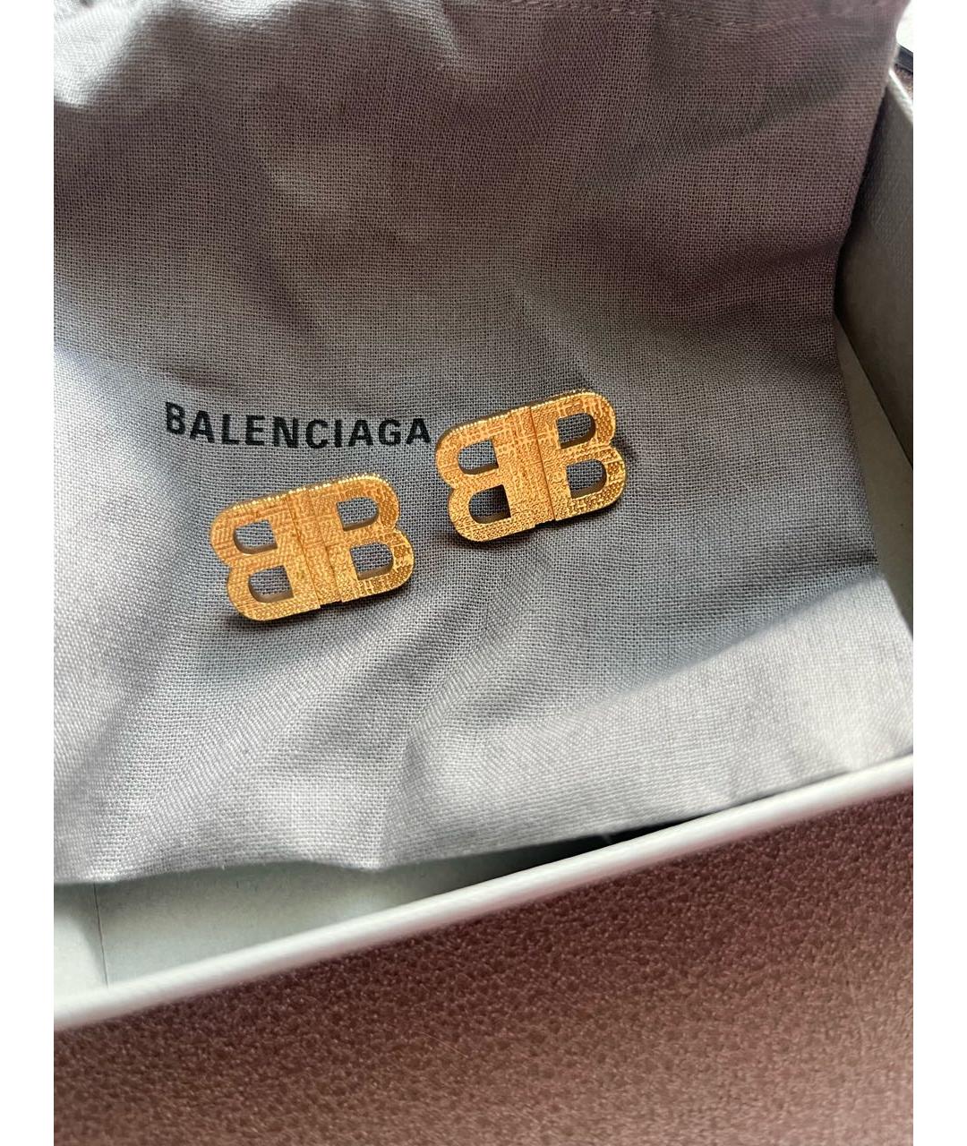 BALENCIAGA Золотые металлические серьги, фото 5