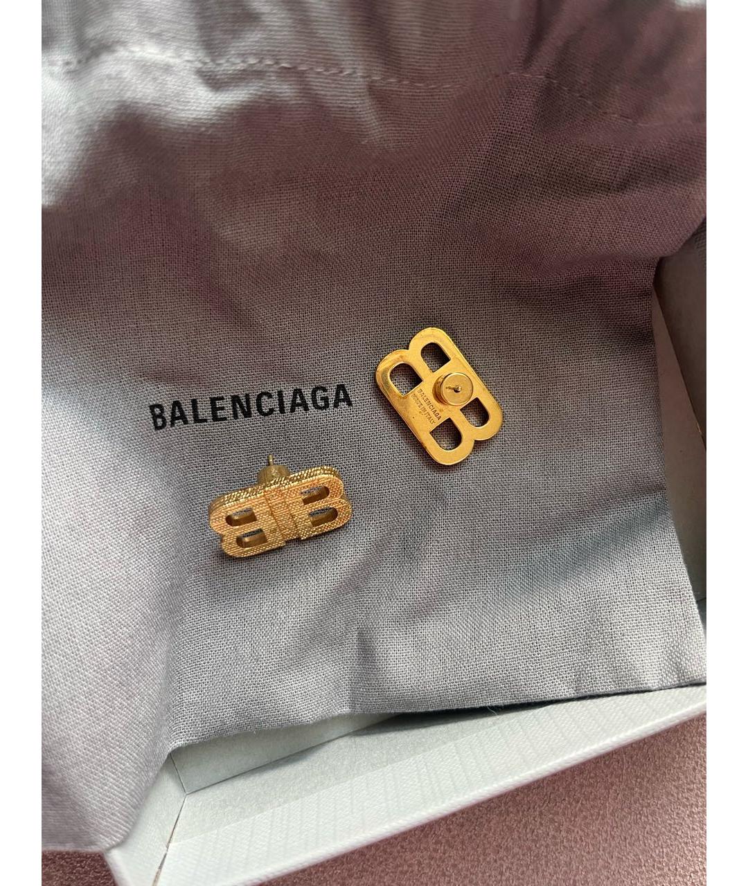BALENCIAGA Золотые металлические серьги, фото 2