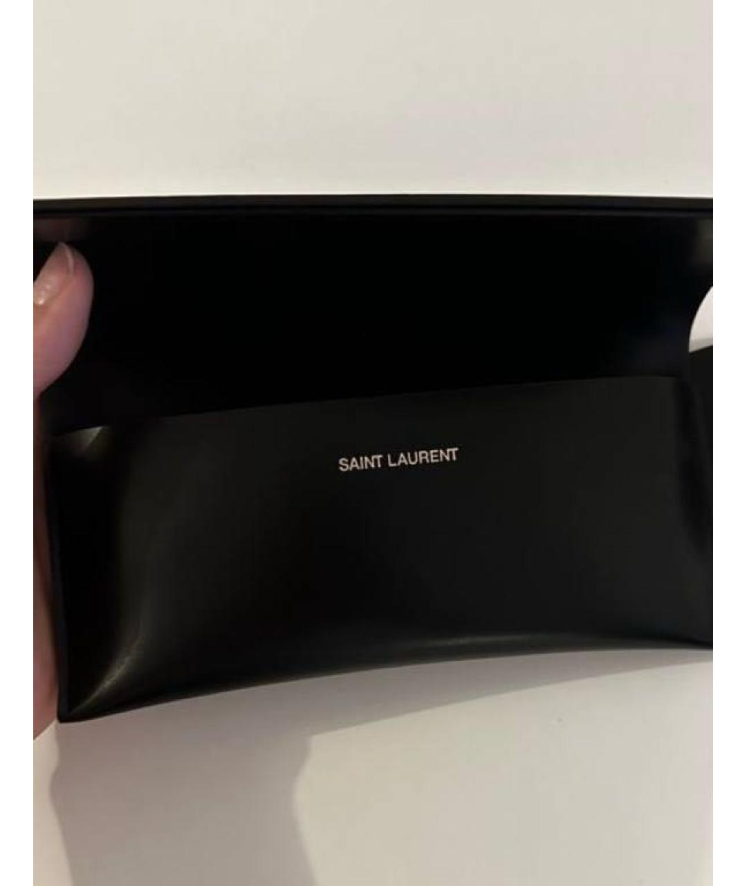 SAINT LAURENT Черные деревянные солнцезащитные очки, фото 7