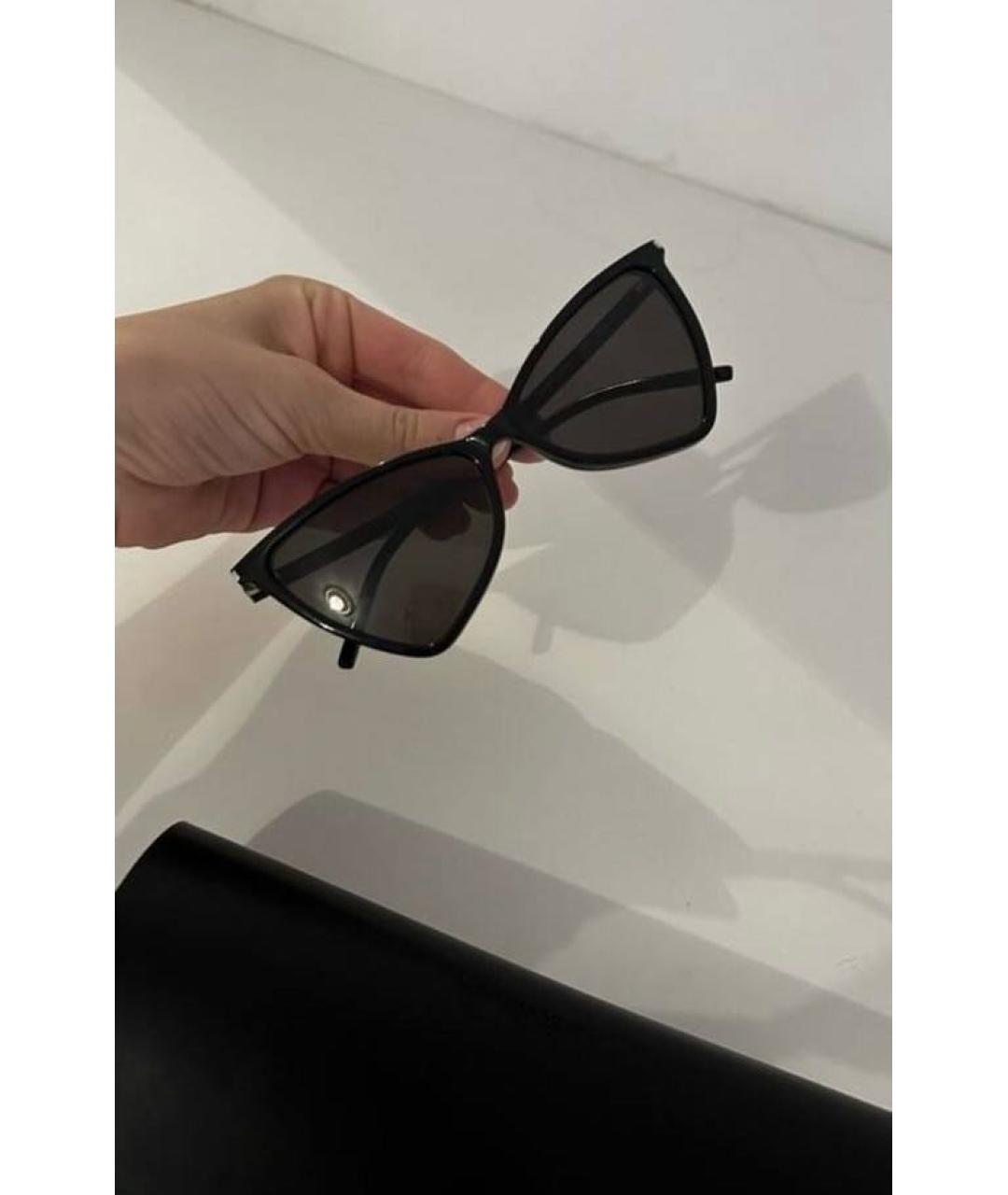 SAINT LAURENT Черные деревянные солнцезащитные очки, фото 8