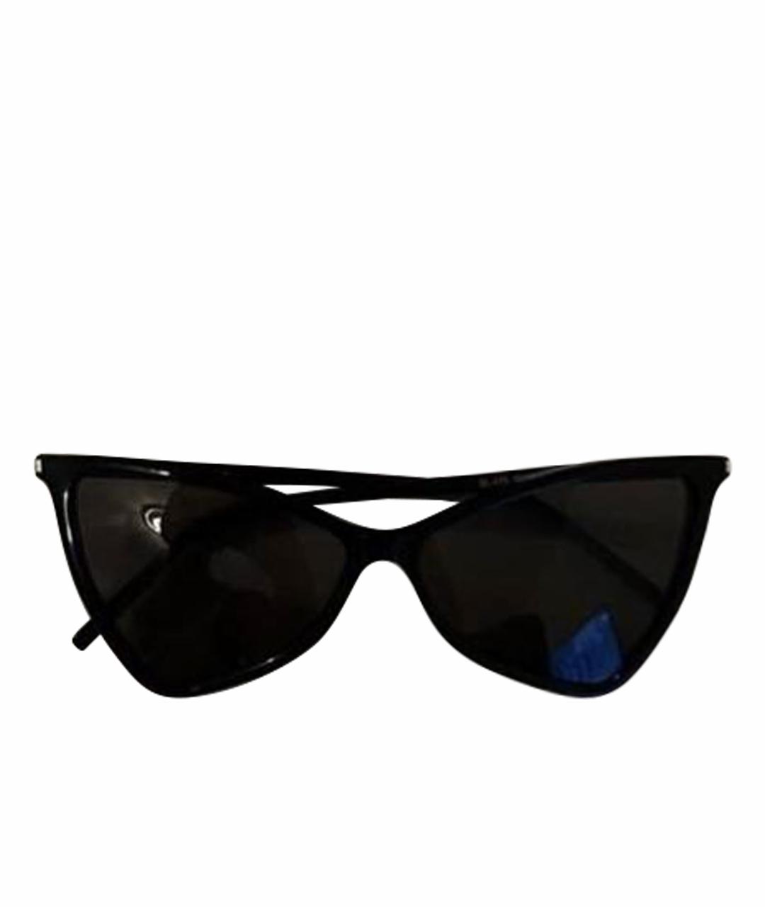 SAINT LAURENT Черные деревянные солнцезащитные очки, фото 1