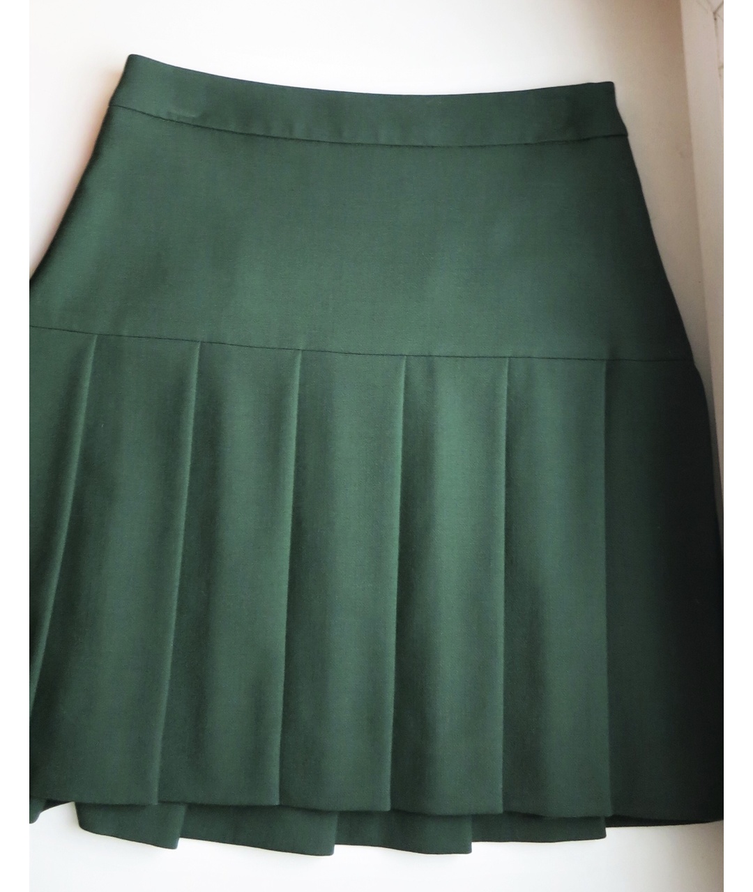 BROOKS BROTHERS Зеленая шерстяная юбка мини, фото 4