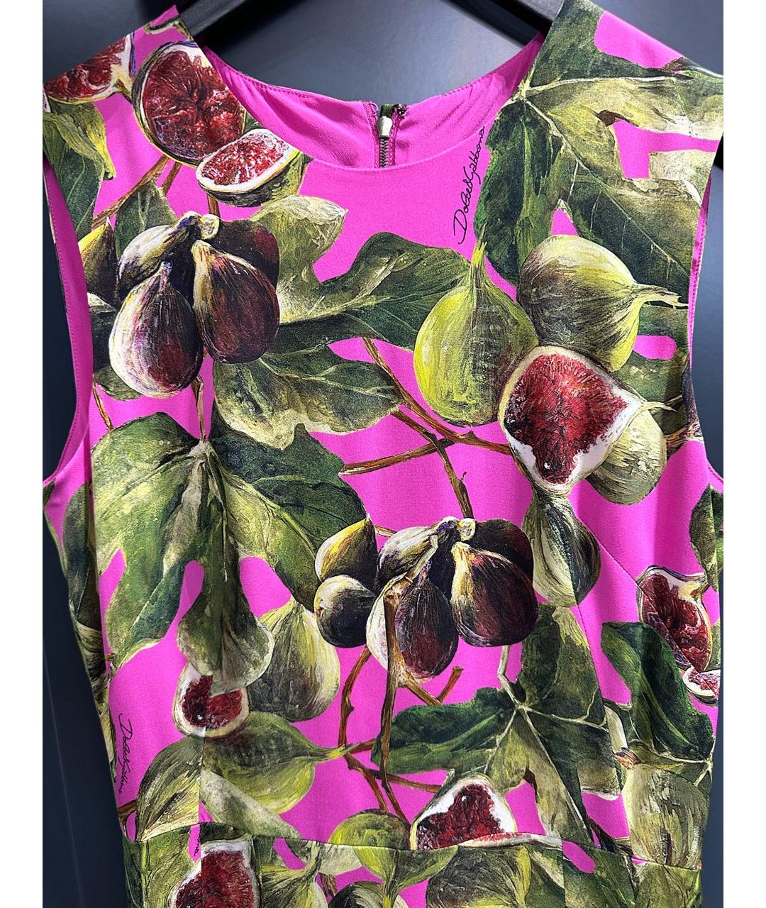 DOLCE&GABBANA Розовое шелковое повседневное платье, фото 4