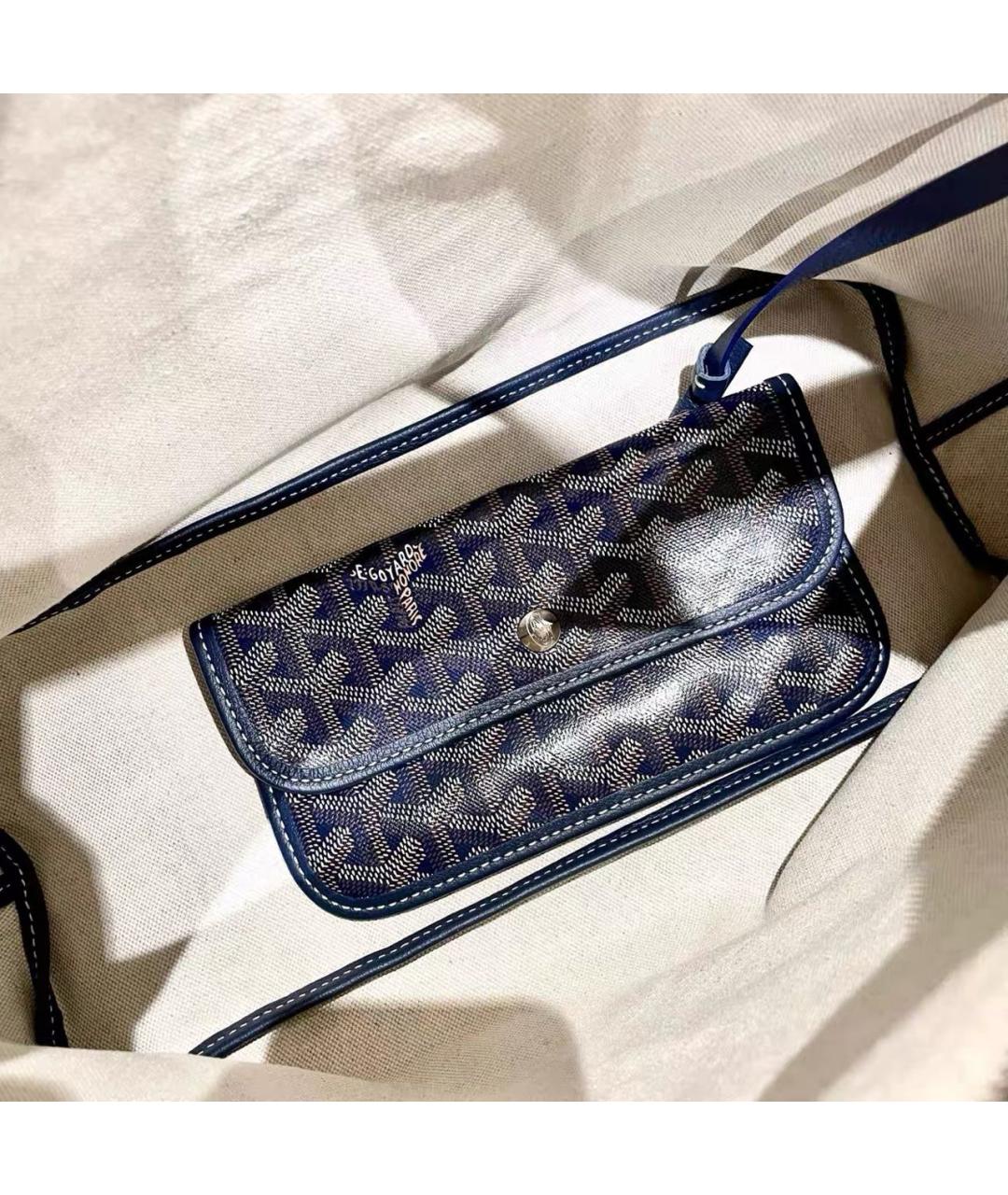 GOYARD Синяя кожаная сумка тоут, фото 6