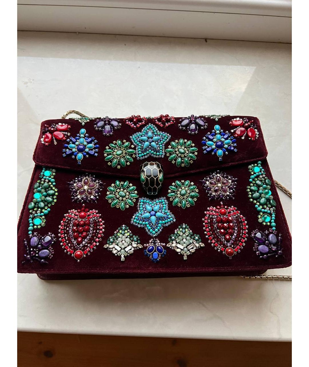 BVLGARI Черная бархатная сумка с короткими ручками, фото 4