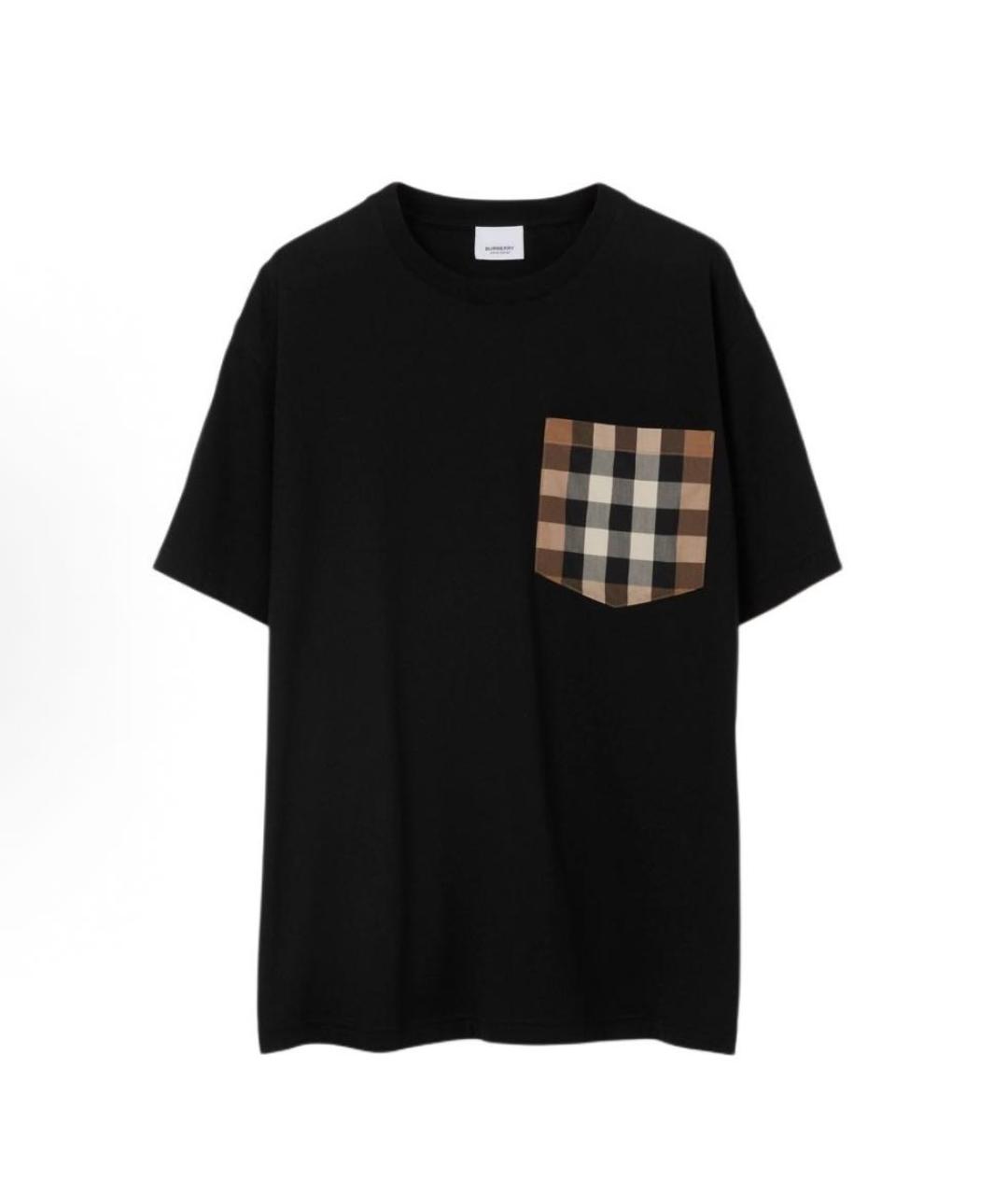 BURBERRY Черная хлопковая футболка, фото 6