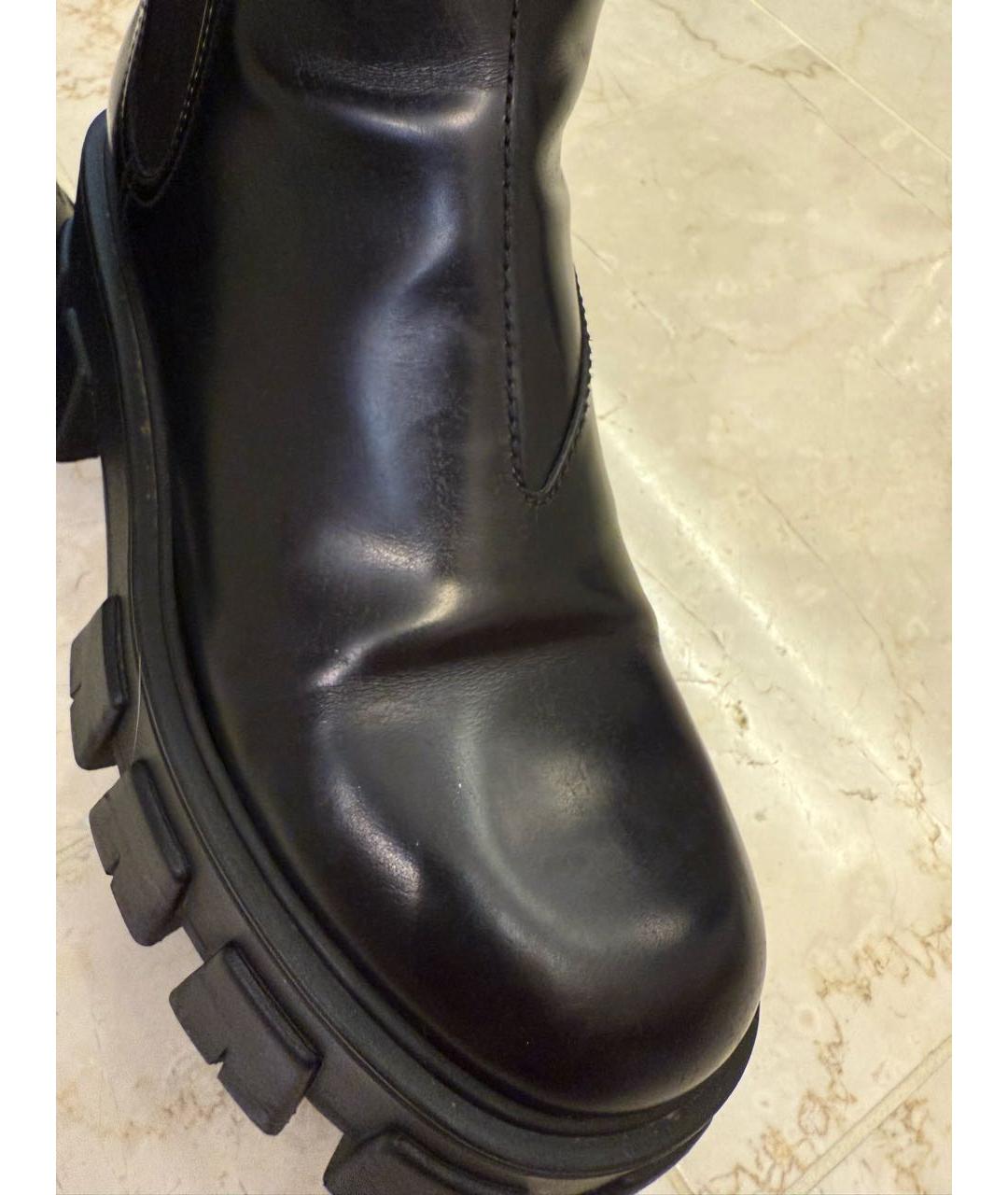 PRADA Черные кожаные ботинки, фото 2