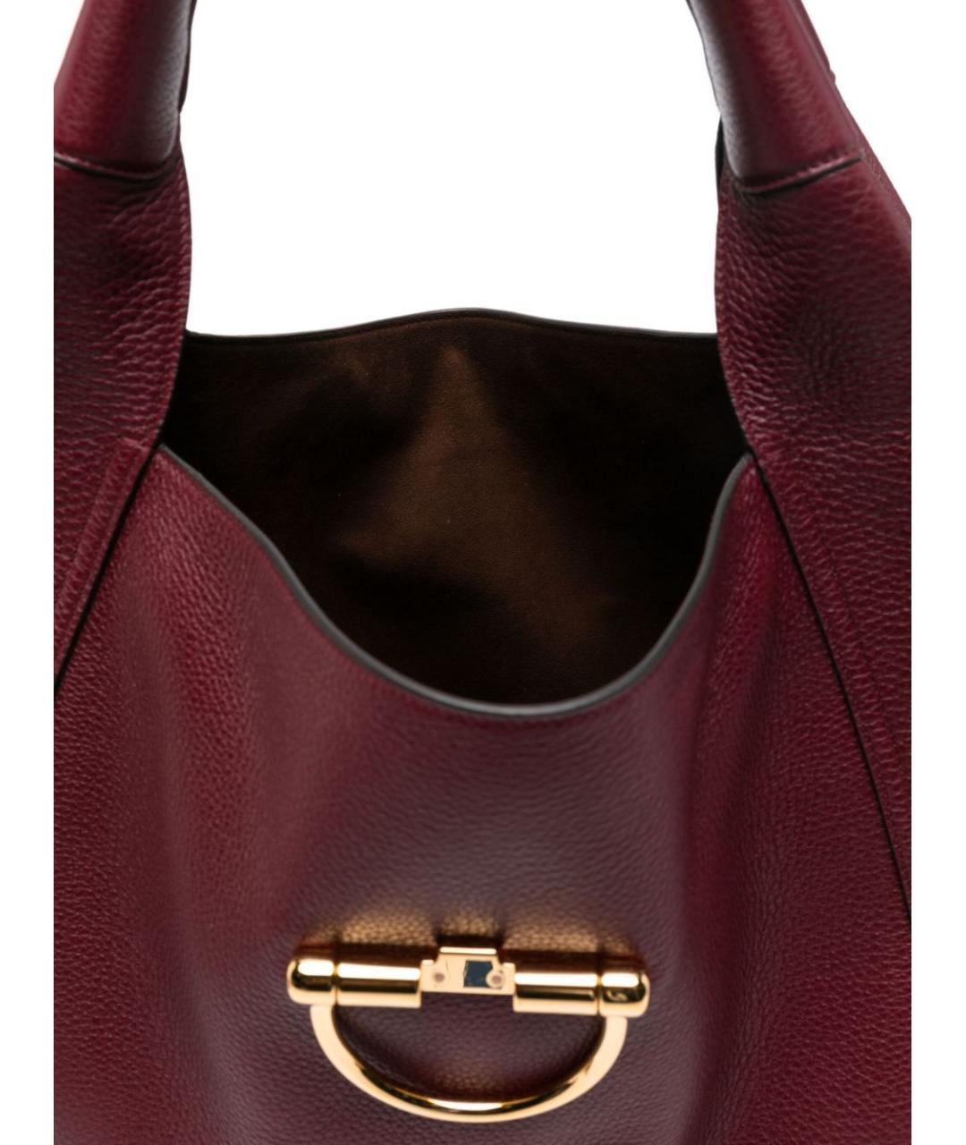 GUCCI Бордовая кожаная сумка тоут, фото 5