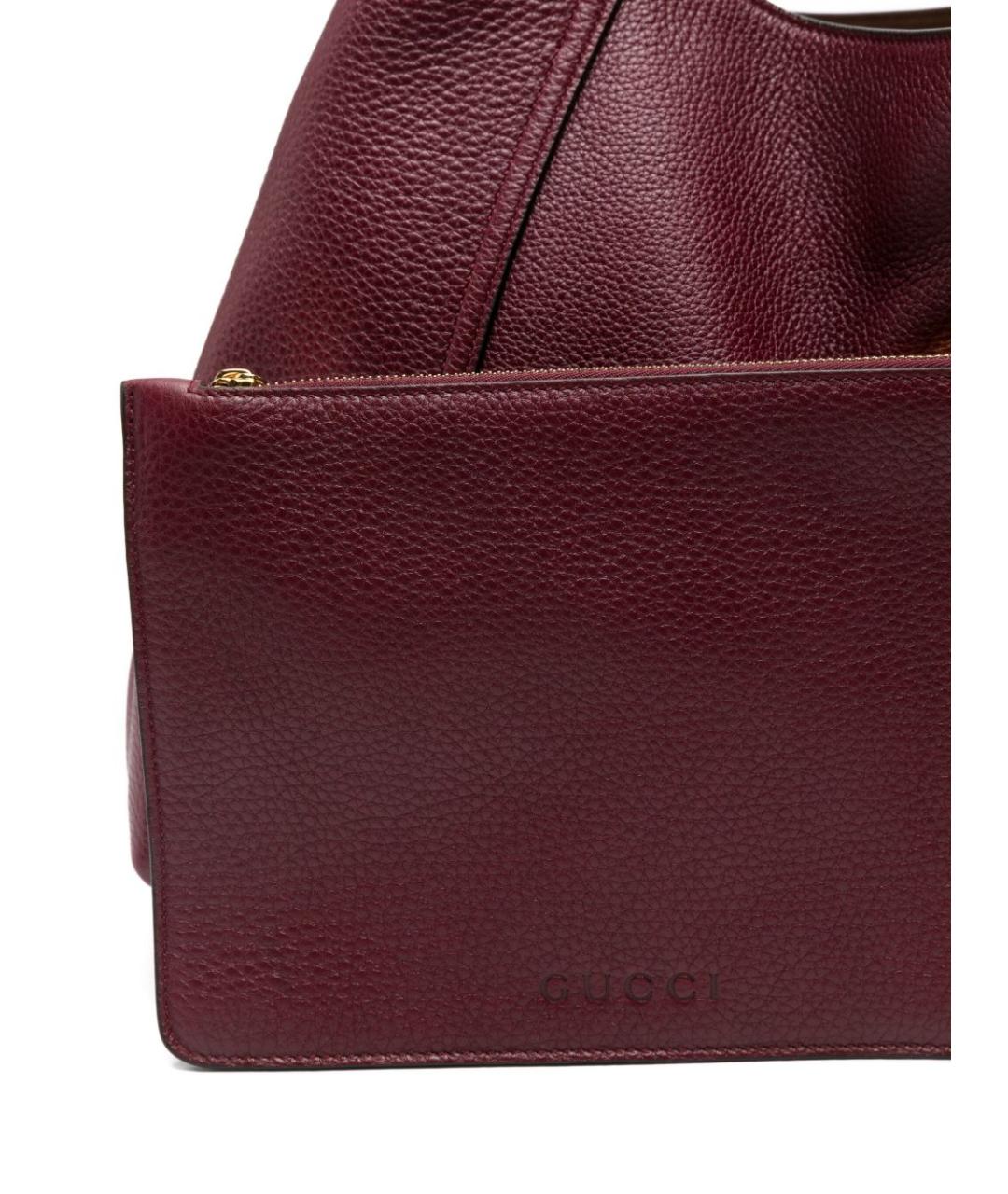GUCCI Бордовая кожаная сумка тоут, фото 4
