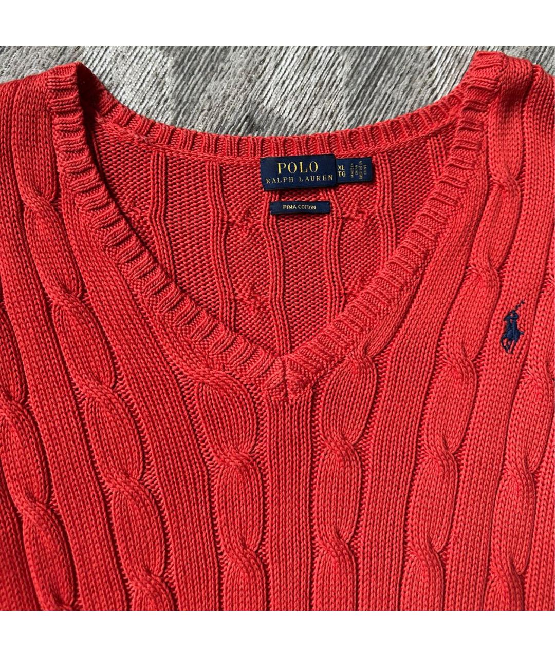 RALPH LAUREN Коралловый хлопковый джемпер / свитер, фото 5
