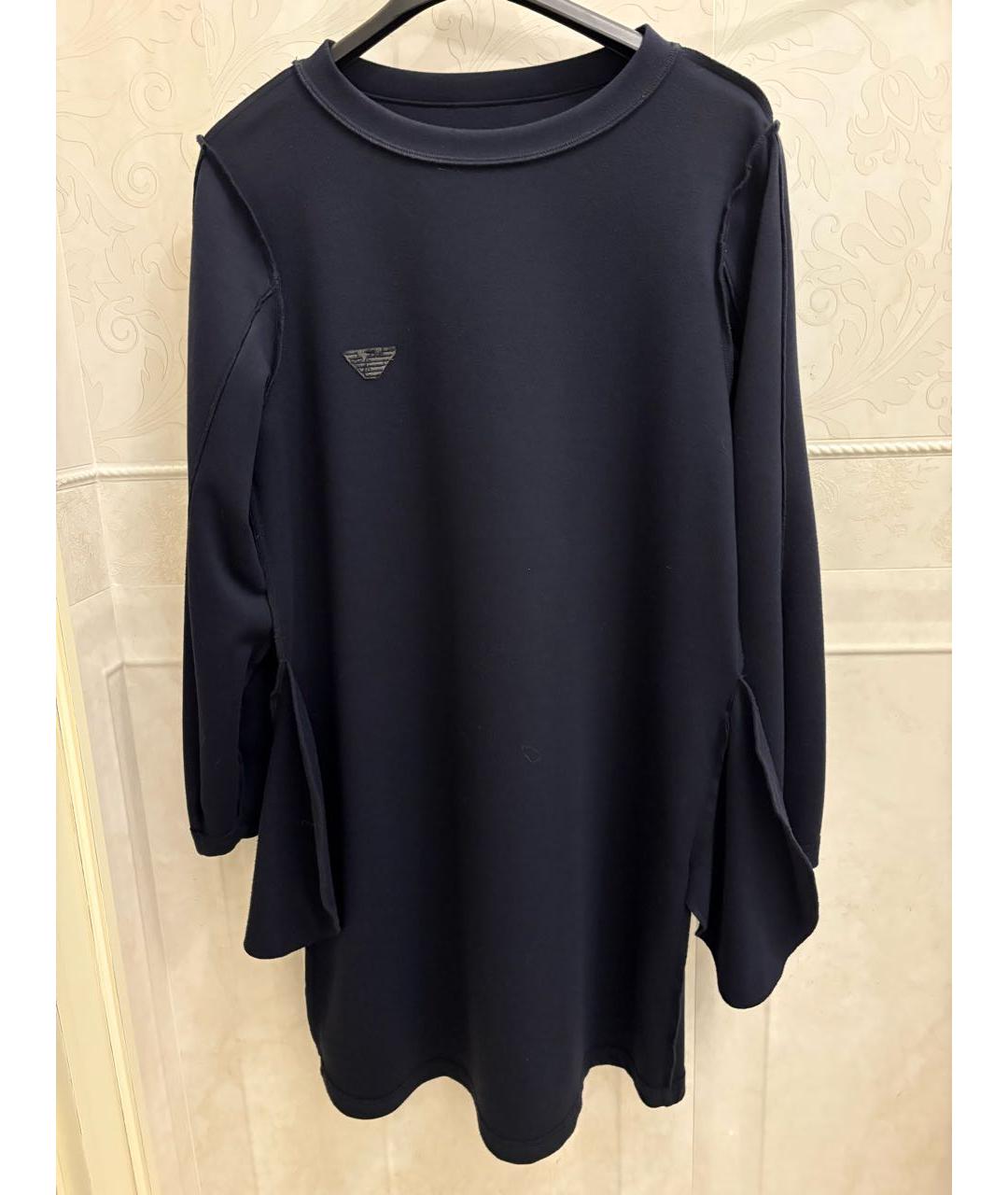 EMPORIO ARMANI Темно-синее повседневное платье, фото 3