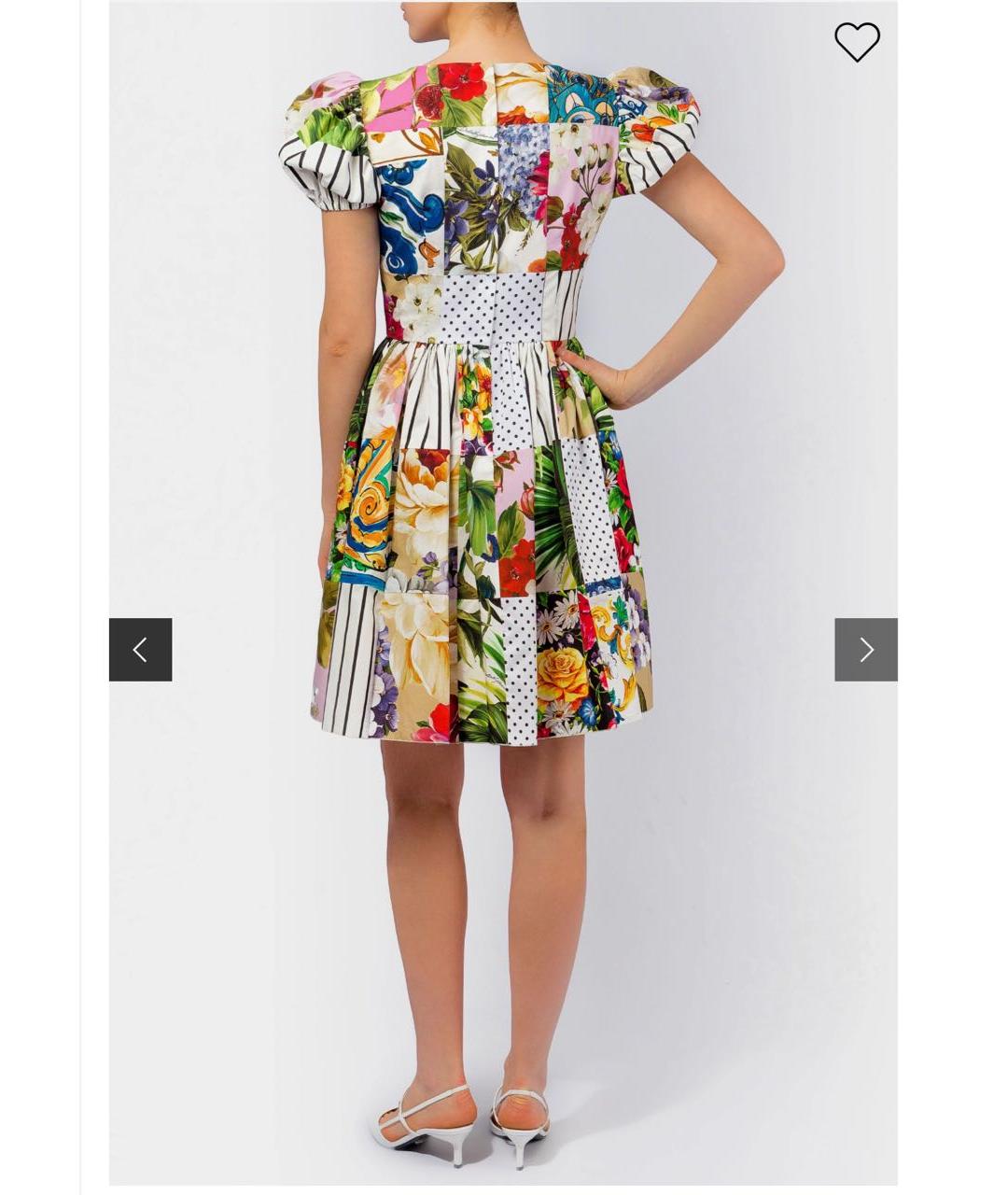 DOLCE&GABBANA Мульти хлопковое платье, фото 8