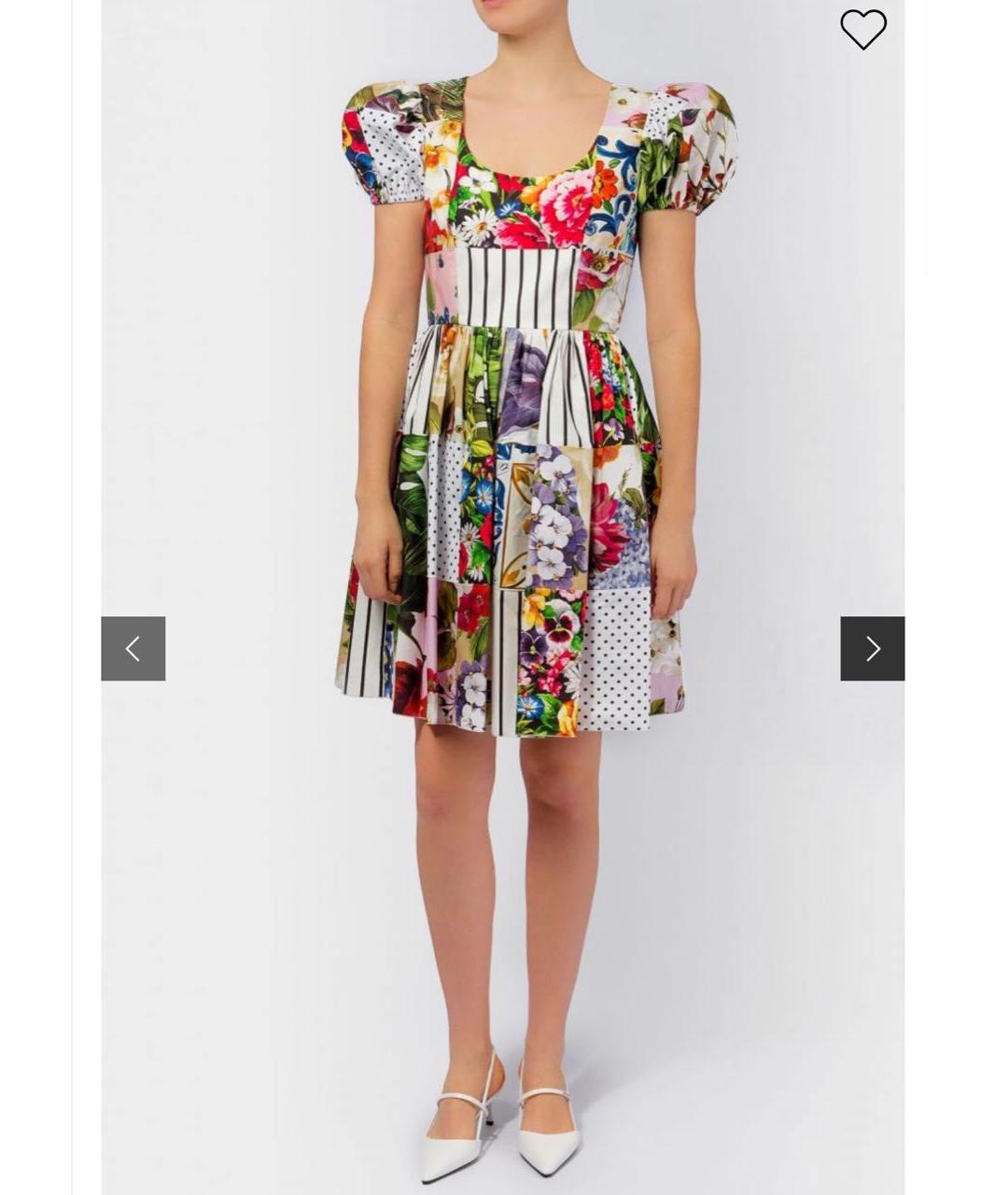 DOLCE&GABBANA Мульти хлопковое платье, фото 7