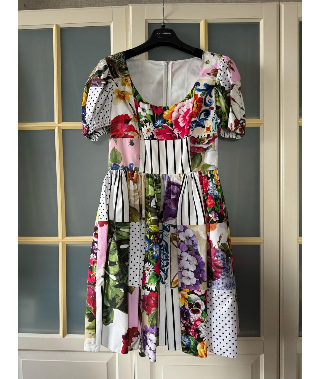 DOLCE&GABBANA Мульти хлопковое платье, фото 9