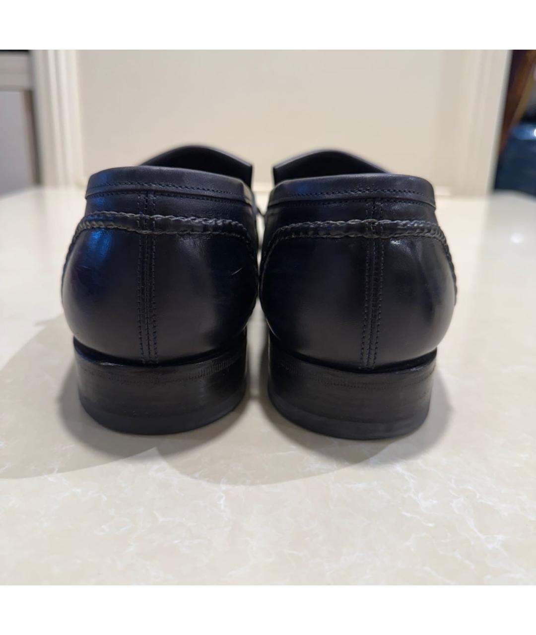 SANTONI Темно-синие кожаные лоферы, фото 4