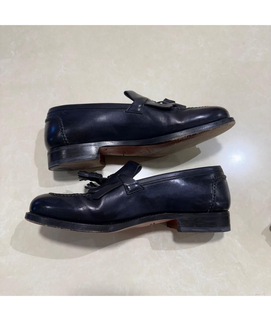 SANTONI Темно-синие кожаные лоферы, фото 6