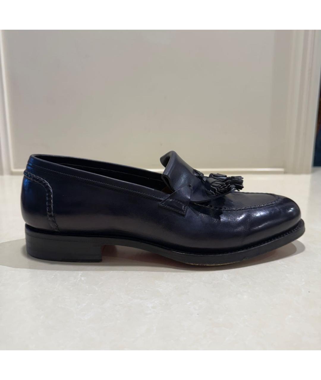 SANTONI Темно-синие кожаные лоферы, фото 9