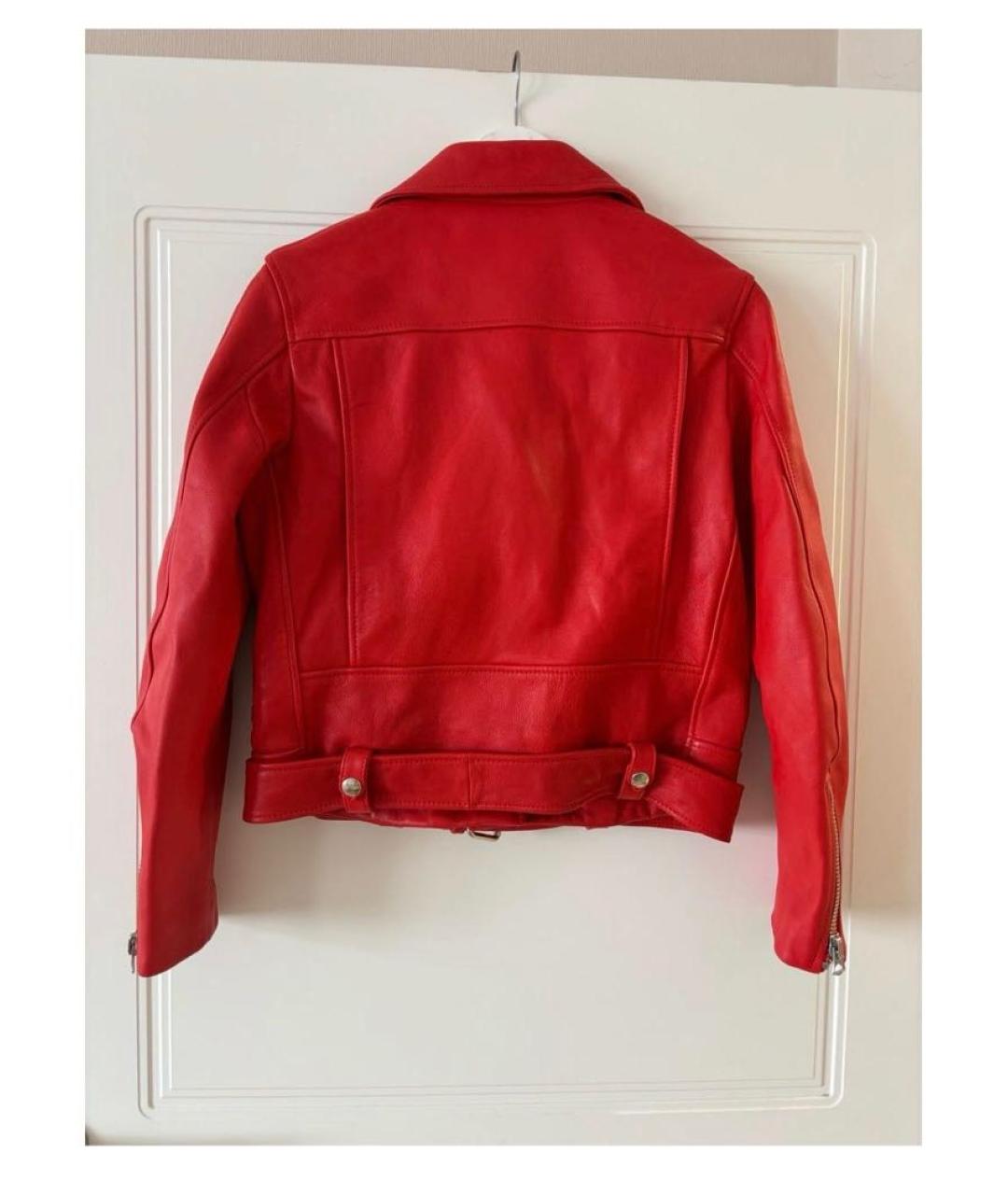 ACNE STUDIOS Красная кожаная куртка, фото 3