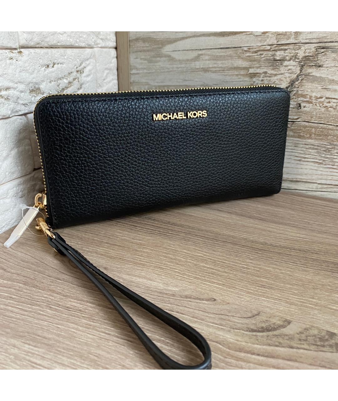 MICHAEL KORS Черный кожаный кошелек, фото 10