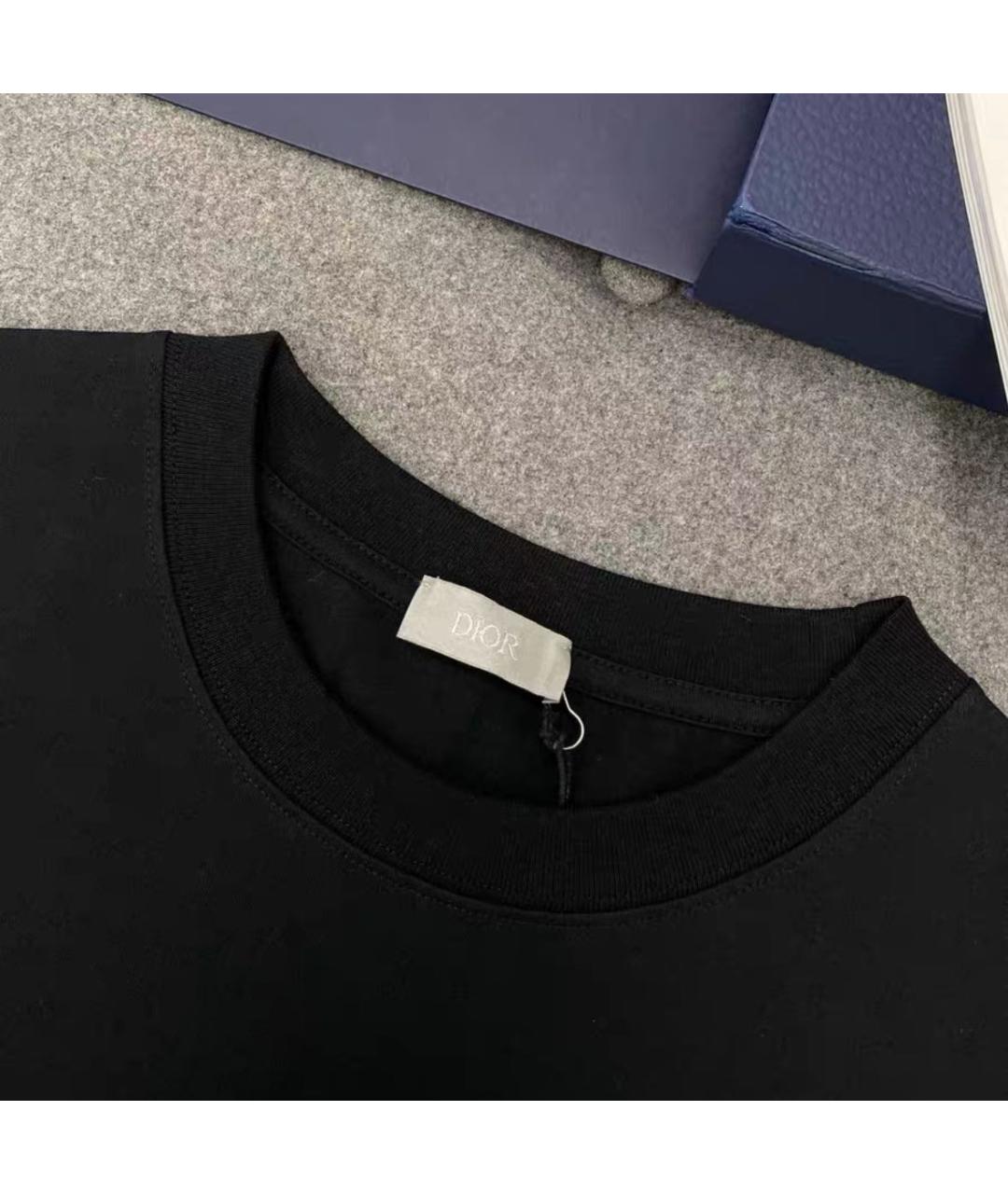CHRISTIAN DIOR Черная хлопковая футболка, фото 3